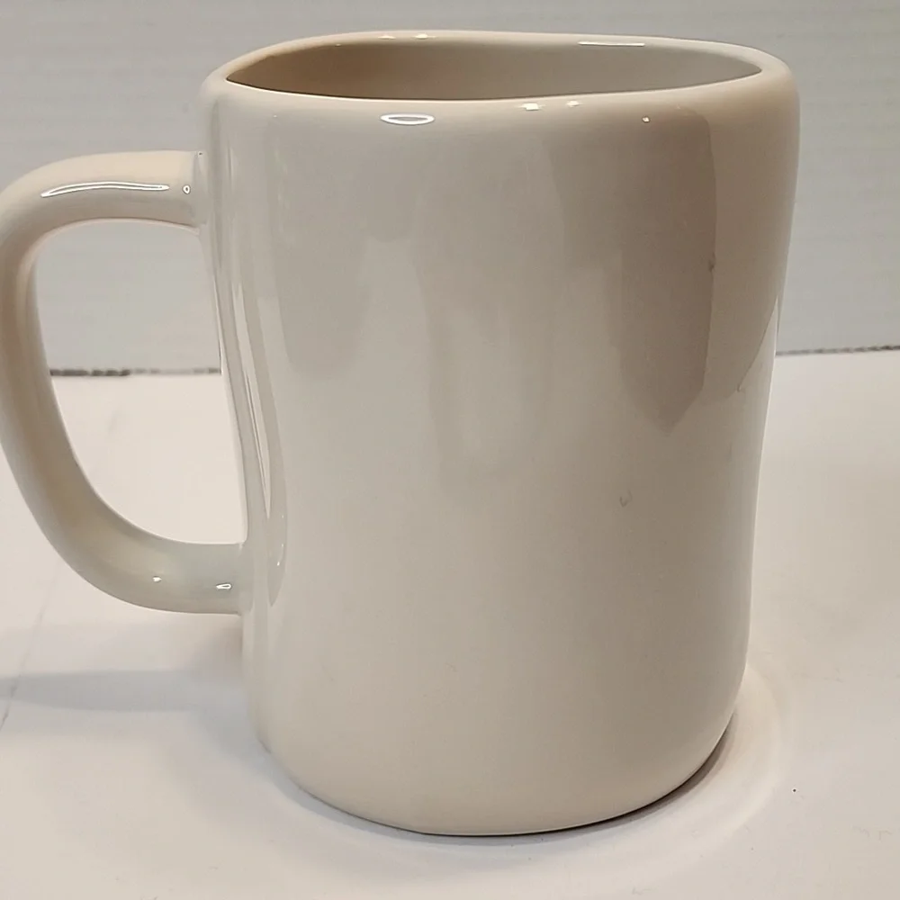 Rae Dunn CAFFEINE MUG FITS 4 FINGERS in Comfortable Handle